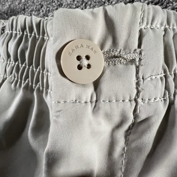 Zara Man Cargo Pants Size Small Off White Elastic Waist Side Cargo Pockets 26x24 - Picture 3 of 11